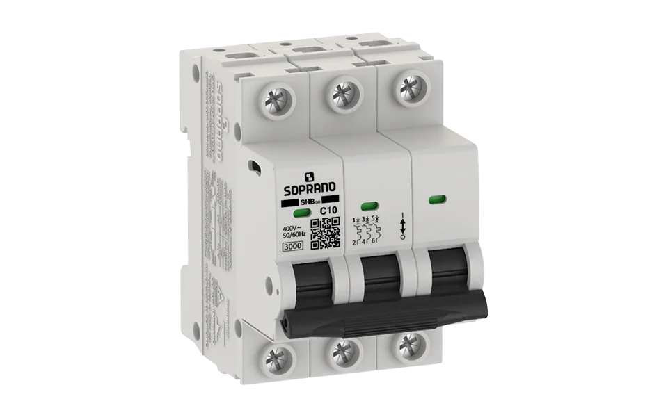 Minidisjuntor Residencial 3 Polos SHB - GIII - 010A - Soprano