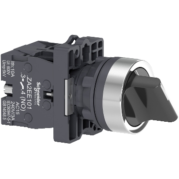 Chave seletora completa, Easy 22 mm, 3 posições, posição fixa, 2 NA XA2ED33