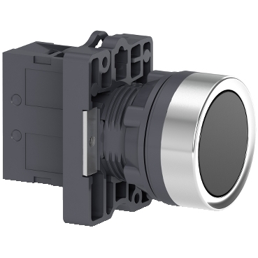 Botão Ø22mm plástico, retorno por mola, preto, NA XA2EA21