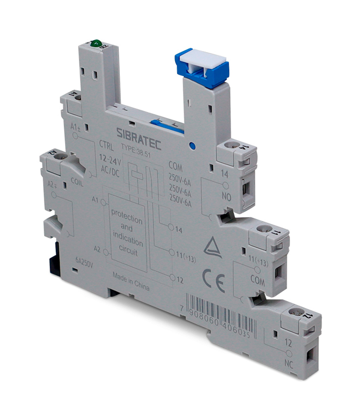 Base para Relé Acoplador Fino 38.51- 12/24Vcc/Vca e 220V