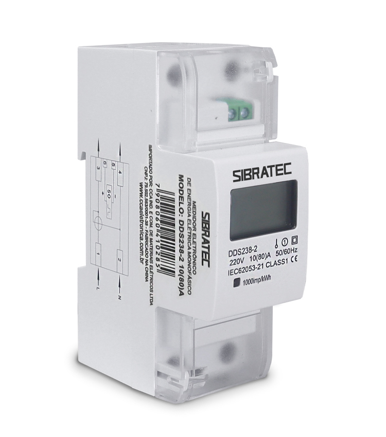 Medidor de Energia (kWh) Monofásico DDS238-2 - Medição Direta até 80A 