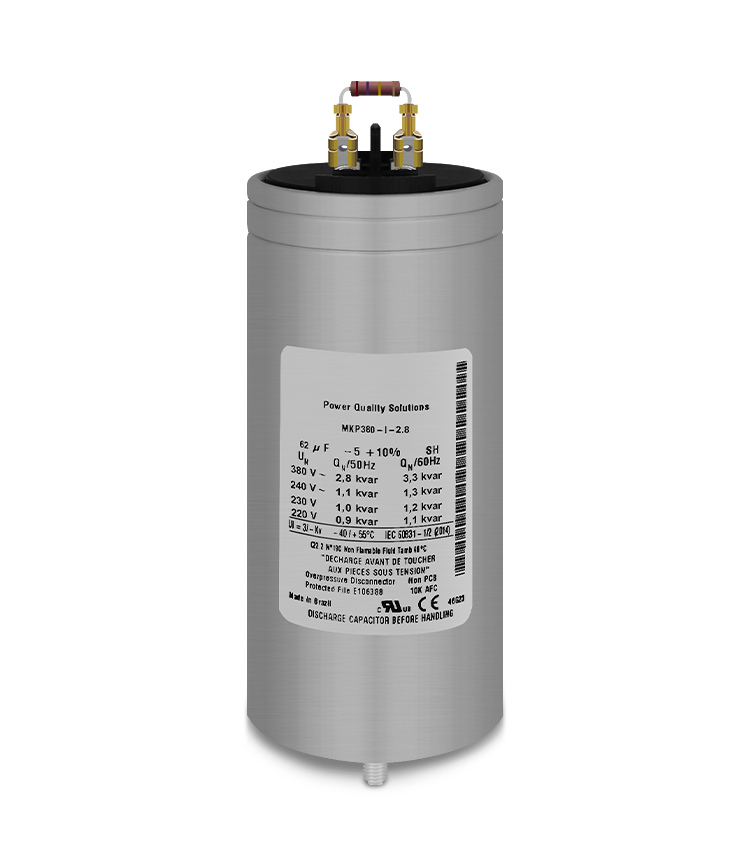 Capacitor de Potência para Correção de Fator de Potência Monofásico 380VCA